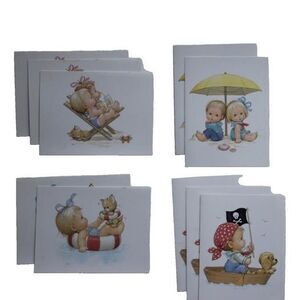 Vtg  1989 Current, Inc 10 Bitty Beachcombers Blank Note Cards Morehead UNUSED wi